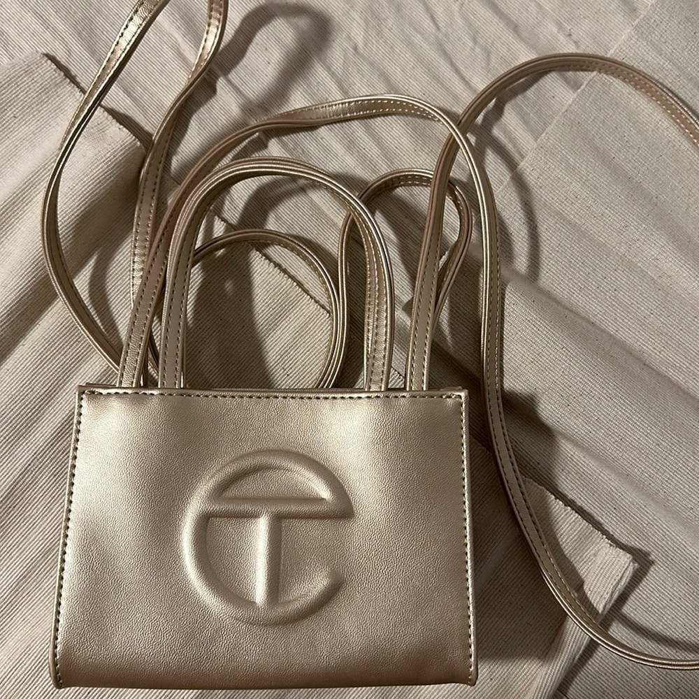 TELFAR MINI CROSSBODY IN GOLD